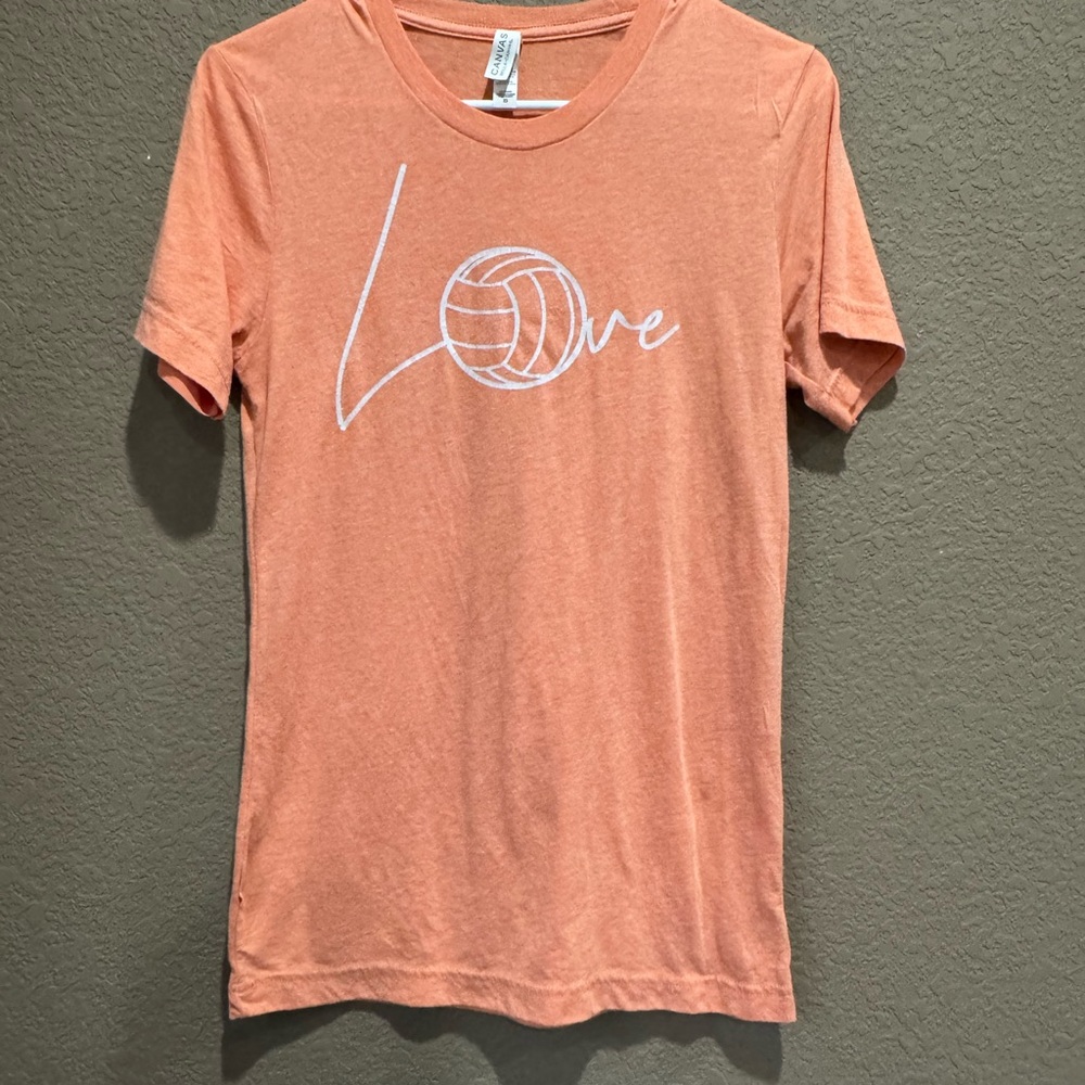 Bella Canvas Vibrant Orange Tee with Love 🏐 print